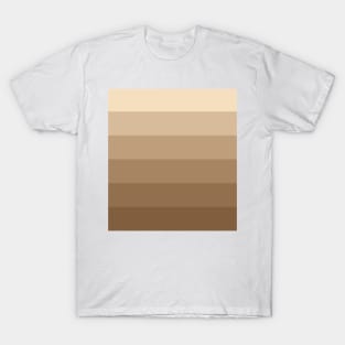 Stripes - Gradient - Dark to Light creamy coffee T-Shirt